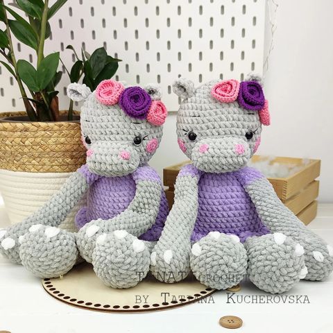 В'язаний бегемот Tanati Crochet